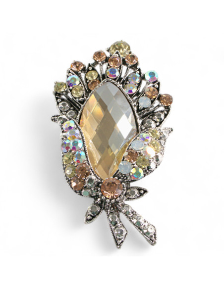 Klasyczna Broszka Brosza Wiktoriańska stare srebro Lolita Accessories