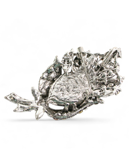 Klasyczna Broszka Brosza Wiktoriańska stare srebro Lolita Accessories