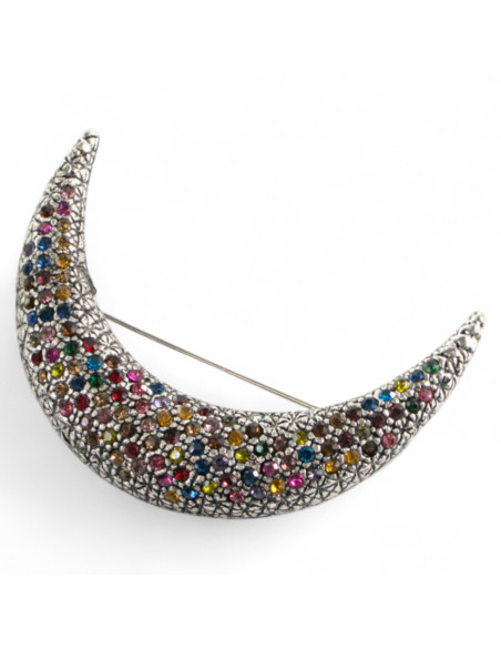 Broszka Brosza Księżyc stare srebro Lolita Accessories kolory