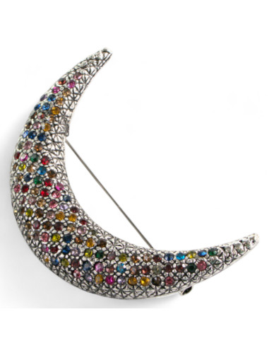 Broszka Brosza Księżyc stare srebro Lolita...