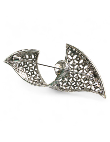 Klasyczna Broszka Brosza z perłą stare srebro Lolita Accessories