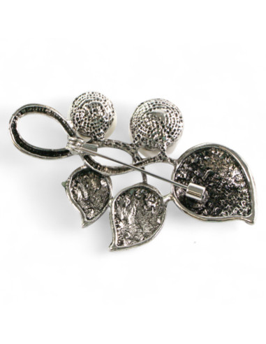 Klasyczna Broszka Brosza z perłą stare srebro...