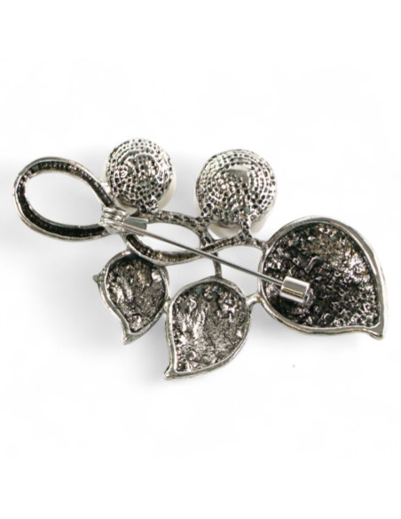 Klasyczna Broszka Brosza z perłą stare srebro Lolita Accessories