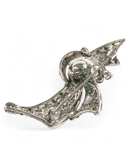 Klasyczna Broszka Brosza z perłą stare srebro Lolita Accessories