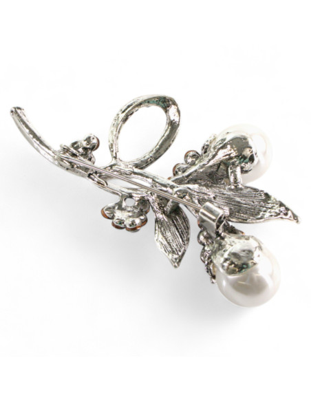 Klasyczna Broszka Brosza z perłą stare srebro Lolita Accessories