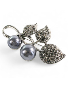 Klasyczna Broszka Brosza z perłą stare srebro Lolita... 2