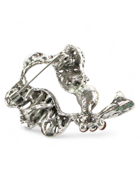 Klasyczna Broszka Brosza z perłą stare srebro Lolita Accessories