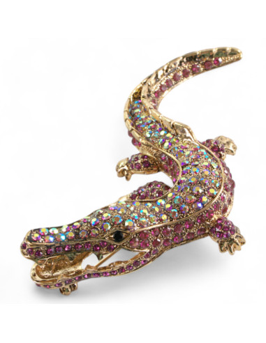 Broszka Brosza Krokodyl z kamieniami Lolita...