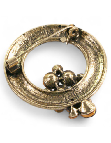 Klasyczna Broszka brązowymi kamieniami Lolita...