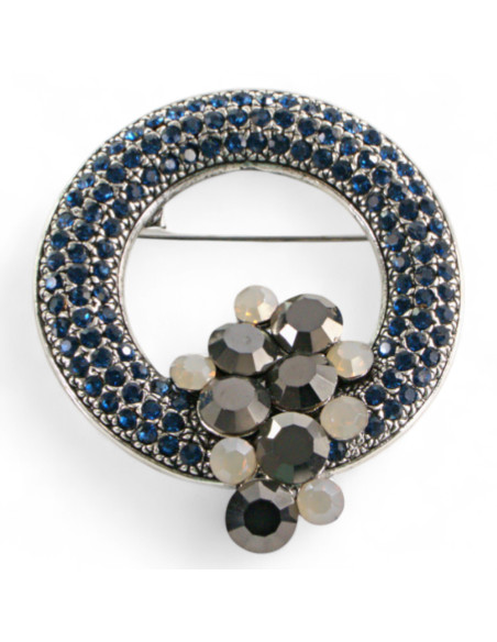 Klasyczna Broszka z niebieskimi kamieniami Lolita Accessories