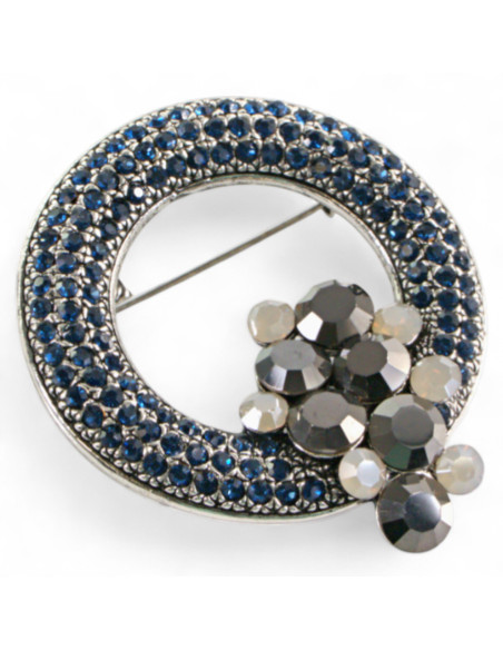 Klasyczna Broszka z niebieskimi kamieniami Lolita Accessories