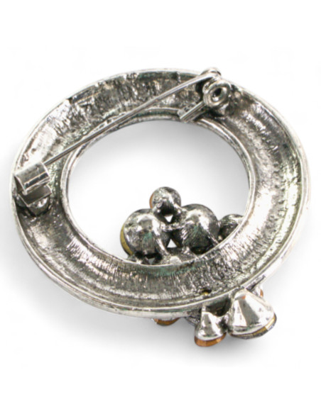 Klasyczna Broszka z niebieskimi kamieniami Lolita Accessories