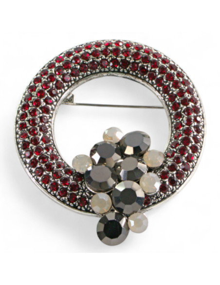 Klasyczna Broszka z czerwonymi kamieniami Lolita Accessories