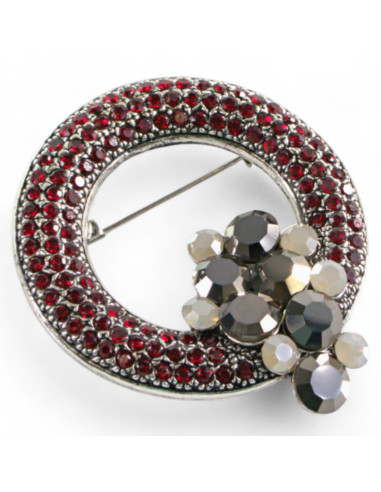 Klasyczna Broszka z czerwonymi kamieniami...