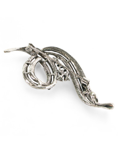 Klasyczna Broszka "Faworek" stare srebro Lolita...