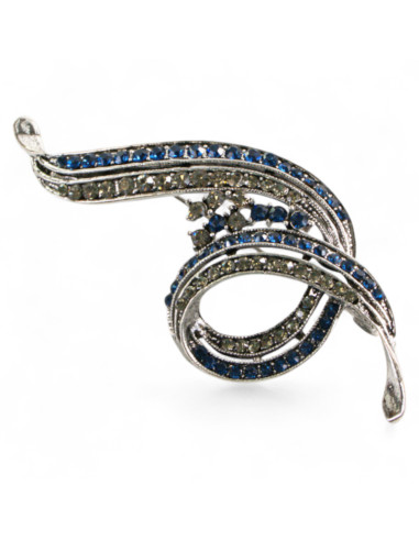 Klasyczna Broszka "Faworek" stare srebro z...