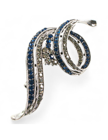 Klasyczna Broszka "Faworek" stare srebro z...