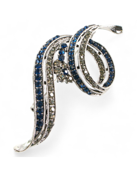 Klasyczna Broszka "Faworek" stare srebro z niebieskim Lolita Accessories