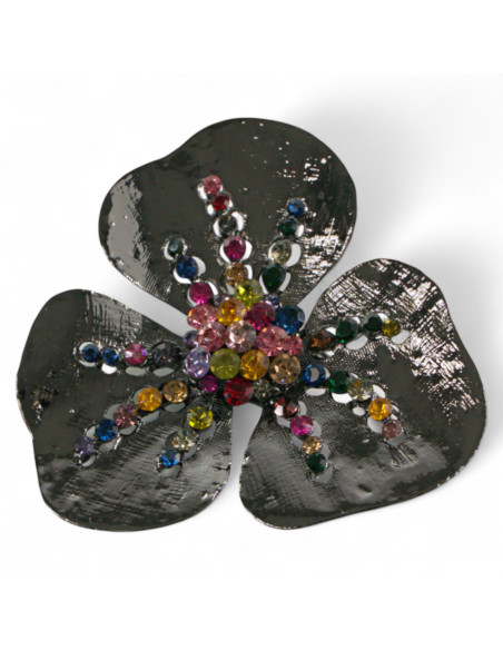 Broszka Medalion ozdobna Lolita Accessories KWIAT KWIATEK z kamieniami