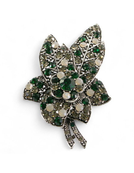 Klasyczna Broszka Brosza BUKIET LIŚCIE Z KAMIENIAMI Lolita Accessories