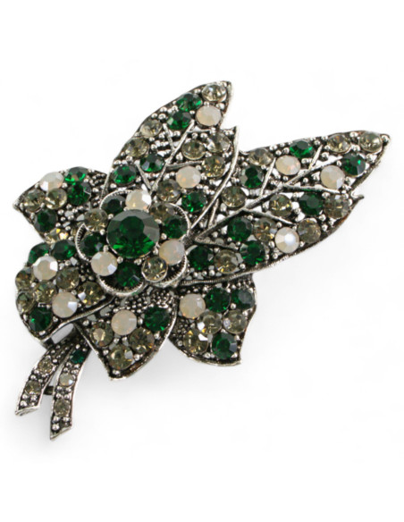 Klasyczna Broszka Brosza BUKIET LIŚCIE Z KAMIENIAMI Lolita Accessories