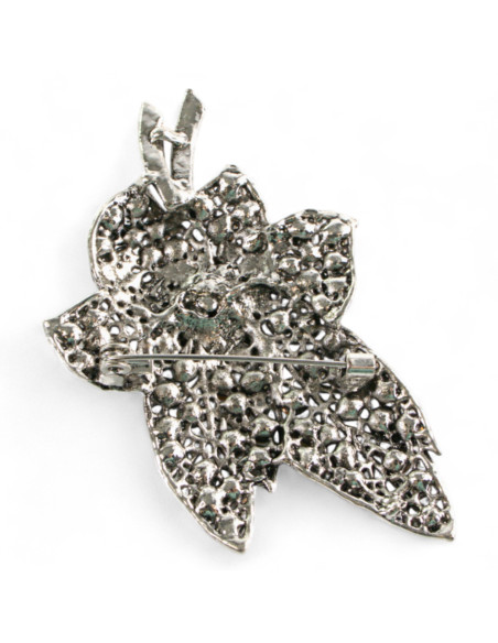 Klasyczna Broszka Brosza BUKIET LIŚCIE Z KAMIENIAMI Lolita Accessories