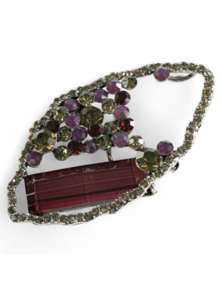 Broszka Brosza "Ostryga" bordowy Kamień Lolita Accessories