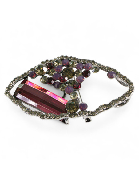 Broszka Brosza "Ostryga" bordowy Kamień Lolita Accessories