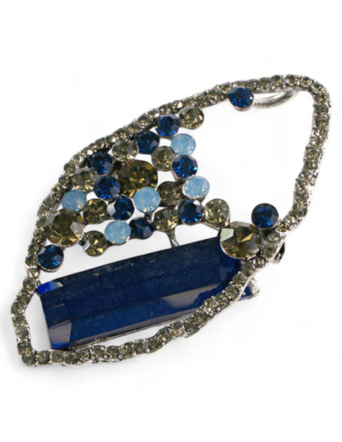 Broszka Brosza "Ostryga" niebieski Kamień...