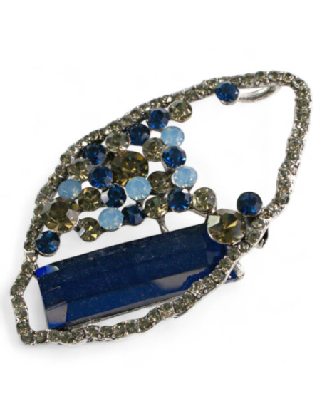 Broszka Brosza "Ostryga" niebieski Kamień Lolita Accessories