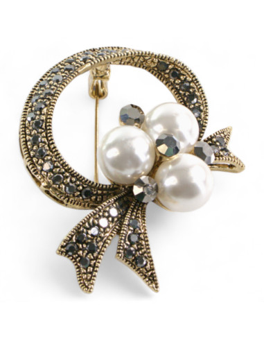 Broszka Brosza "BUKIET" z PERŁĄ Lolita Accessories Przypinka Ozdobna