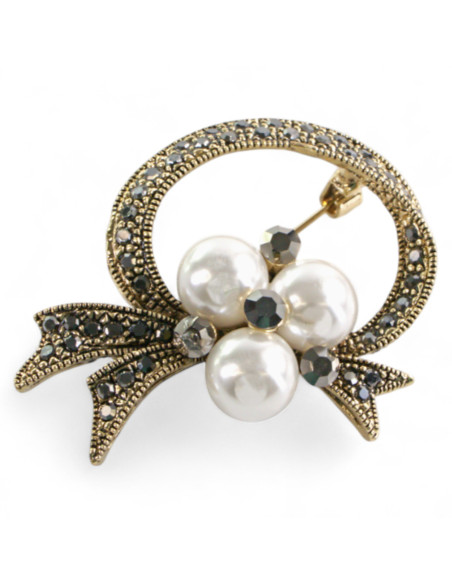 Broszka Brosza "BUKIET" z PERŁĄ Lolita Accessories Przypinka Ozdobna