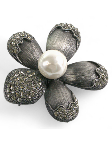 Broszka Brosza "KWIATEK " z PERŁĄ Lolita Accessories Przypinka Ozdobna