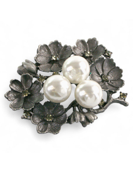 Broszka Brosza "KWIATKI " z PERŁAMI Lolita Accessories Przypinka Ozdobna