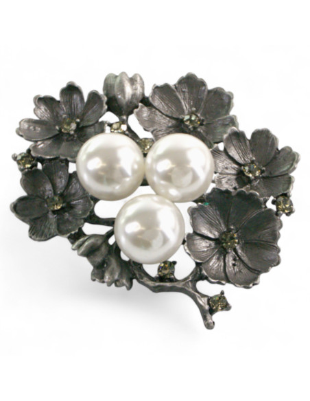 Broszka Brosza "KWIATKI " z PERŁAMI Lolita Accessories Przypinka Ozdobna