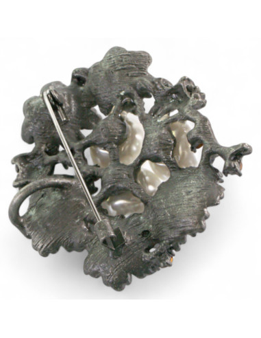 Broszka Brosza "KWIATKI " z PERŁAMI Lolita...