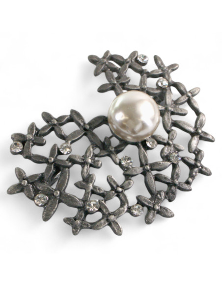 Broszka Brosza "KWIATKI " z PERŁAMI Lolita Accessories Przypinka Ozdobna
