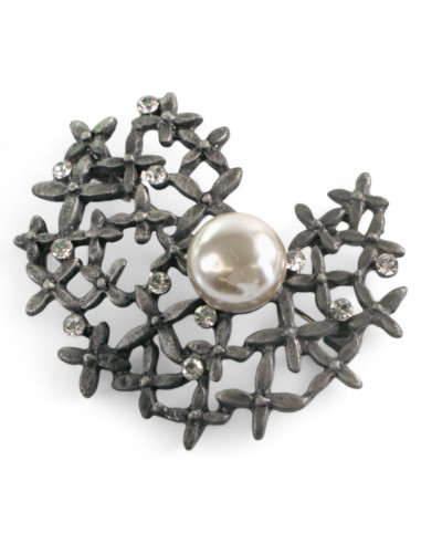 Broszka Brosza "KWIATKI " z PERŁAMI Lolita...