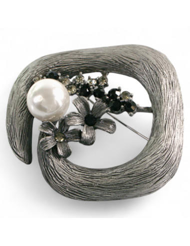 Broszka Brosza "KWIATKI " z PERŁAMI Lolita...