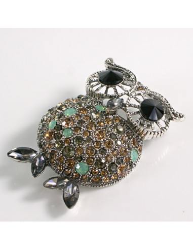 Broszka Brosza SOWA Z KAMIENIAMI Lolita Accessories Przypinka Ozdobna