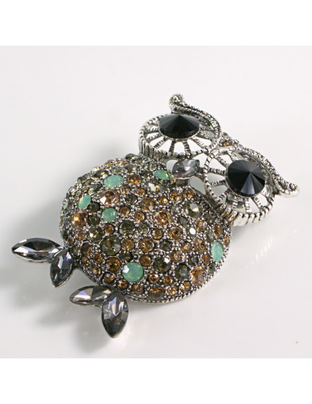 Broszka Brosza SOWA Z KAMIENIAMI Lolita Accessories Przypinka Ozdobna