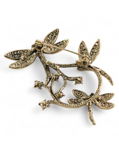 Broszka Brosza ZIELONE WAŻKI z kamieniami...