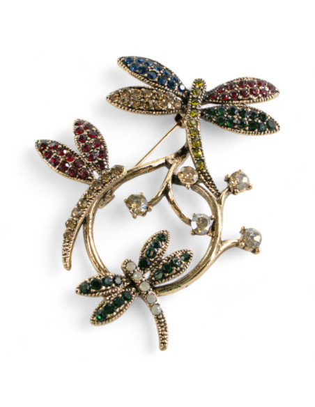 Broszka Brosza KOLOROWE WAŻKI z kamieniami Lolita Accessories