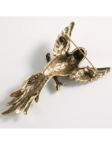 Broszka Brosza PTAK PAPUGA Z KAMIENIAMI z...