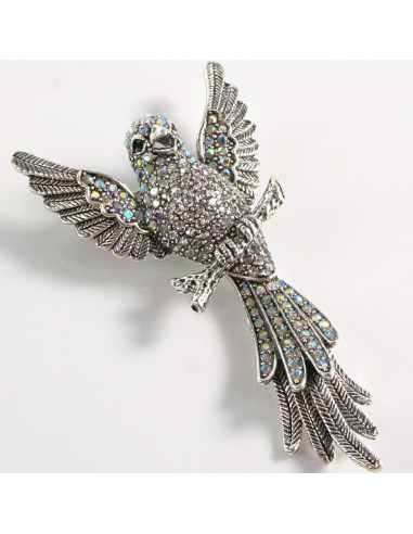 Broszka Brosza PTAK PAPUGA z kamieniami Lolita...