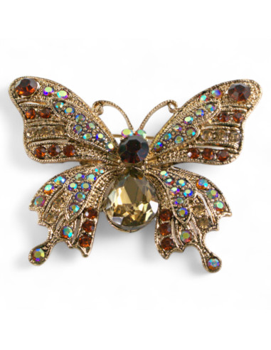 Broszka BROSZA MOTYL z KAMIENIAMI ozdobna...