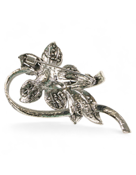 Broszka Brosza "BUKIET" z PERŁĄ Lolita Accessories Przypinka Ozdobna GRAFIT