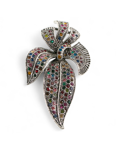 Klasyczna Broszka Brosza Liście srebrny Liść  Lolita Accessories