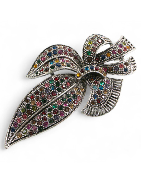 Klasyczna Broszka Brosza Liście srebrny Liść  Lolita Accessories