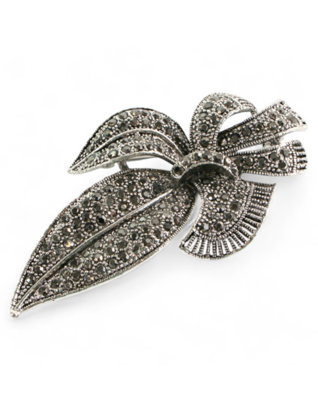 Klasyczna Broszka Brosza Liście srebrny Liść Lolita Accessories